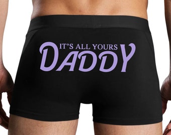 Knaughty Knickers Es ist All Yours Daddy Submissive Bottom Gay Bi Mens Black Trunk Boxer Briefs