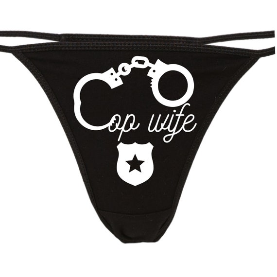 Piluce Black Panty Porn - COP WIFE Frisk Me Police Leo Thong Panties Honeymoon - Etsy