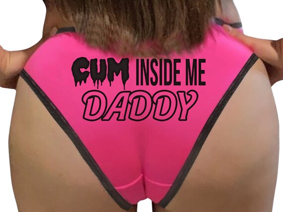 CUM INSIDE Me DADDY pink bikini panty  black lace Panties sexy funny rude collar collared neko pet play Kitten cgl ddlg plus size creampie