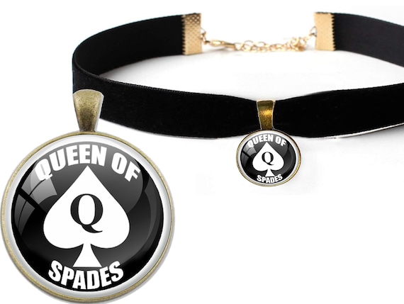 QUEEN OF SPADES 4 sexy choker necklace slut collar necklace bbc lover only big black cock ddlg cglg bdsm hotwife shared vixen hot wife owned