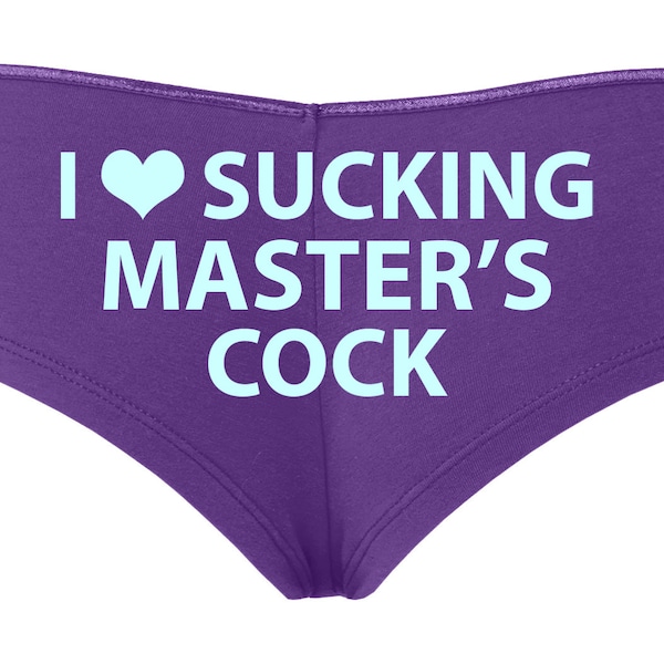 Knaughty Knickers I Love Sucking Masters Cock Submissive Blow Job Slut Oral Sex Deepthroat for Dominant Daddy Slutty Purple Boyshort