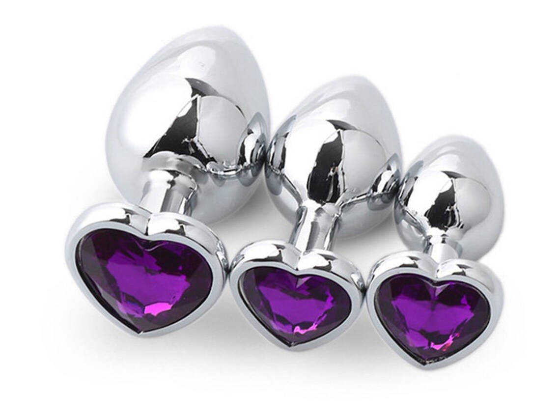 Deep Purple Heart Shaped Acrylic Crystal Butt Plug 3 Sizes Etsy