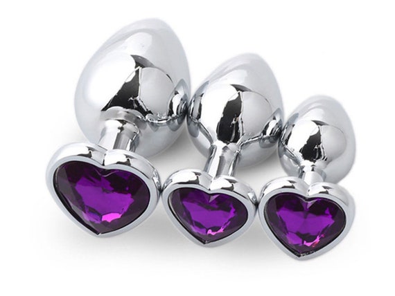 DEEP PURPLE HEART Shaped Acrylic Crystal Butt plug 3 sizes anal toy sex jeweled ass dildo cglg hotwife hot wife shared vixen slut Princess