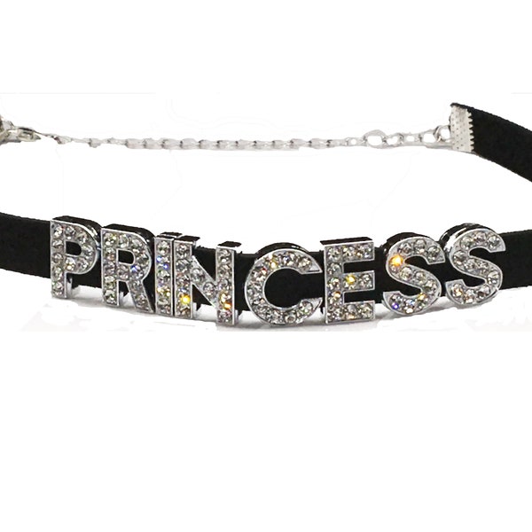 PRINCESS sexy choker necklace for daddys little princess baby girl slut kitten sparkly rhinestone collar necklace ddlg cglg bdsm flirty fun