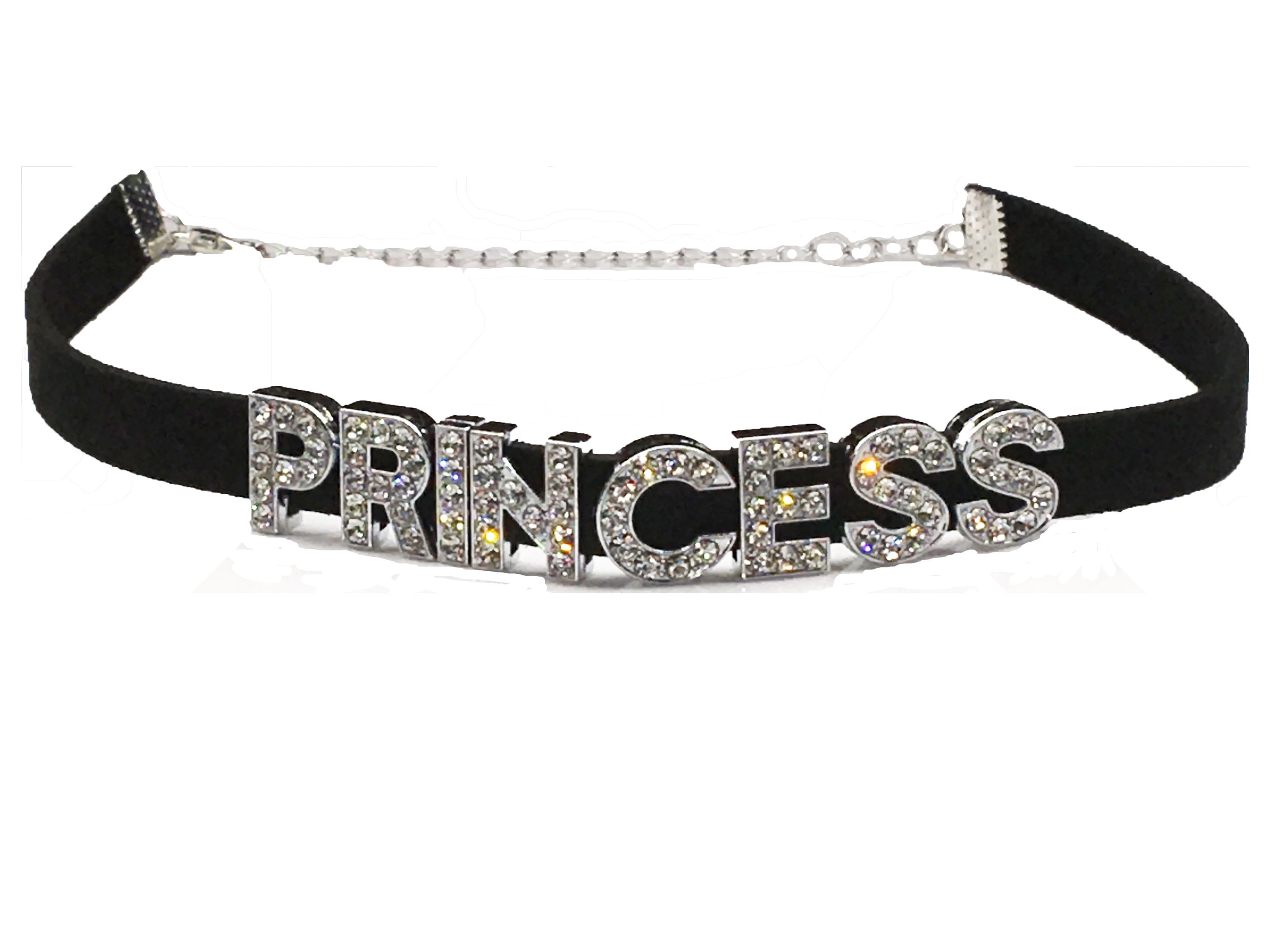 Rhinestone Shiny Chokers for Girls Sexy Punk Letter BABE PRINCESS