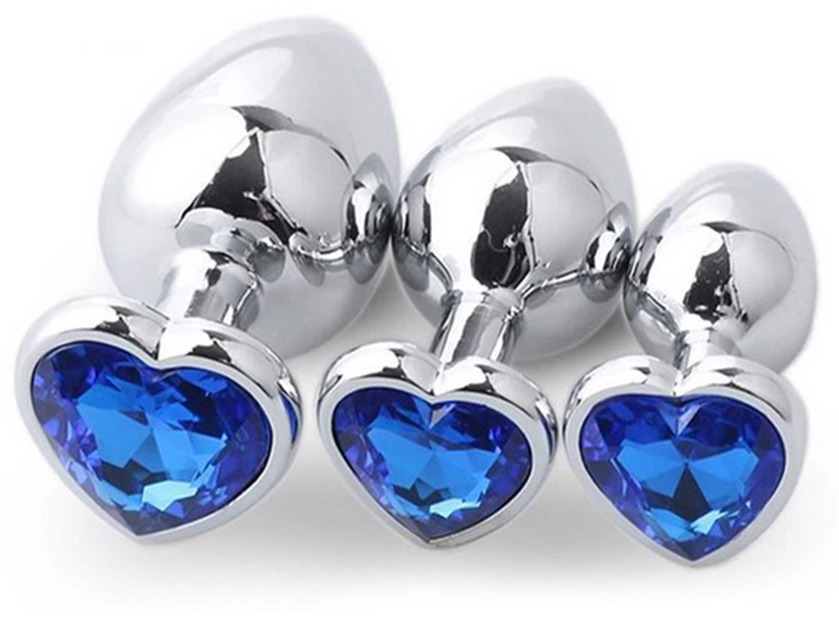 ROYAL sapphire BLUE HEART Shaped Acrylic Crystal Butt plug 3 Etsy