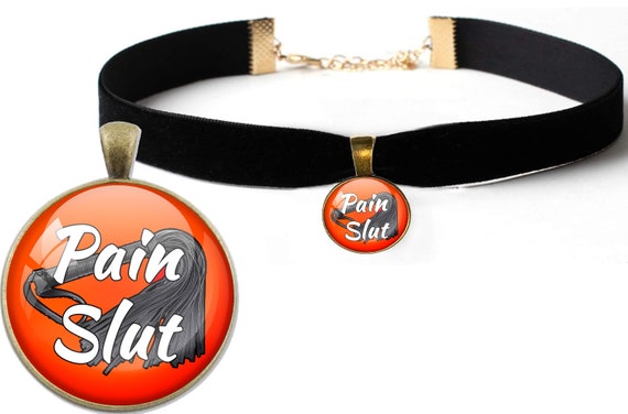 PAIN SLUT CHOKER Necklace sexy collar for owned submissive Daddys little whore princess baby girl ddlg cglg bdsm hotwife shared hot wife