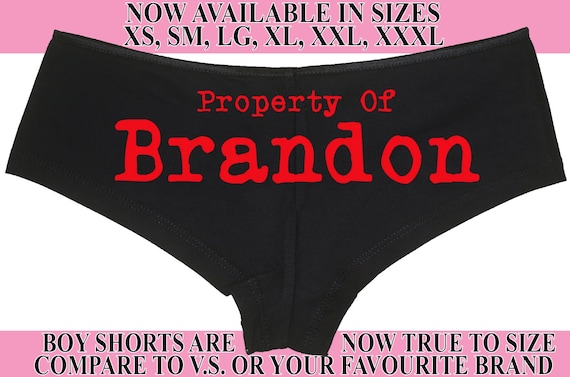 PERSONALIZED PROPERTY Of submissive owned slave boy short panty panties boyshort hot sexy rude slutty slut collar collared DDLG cgl clothing