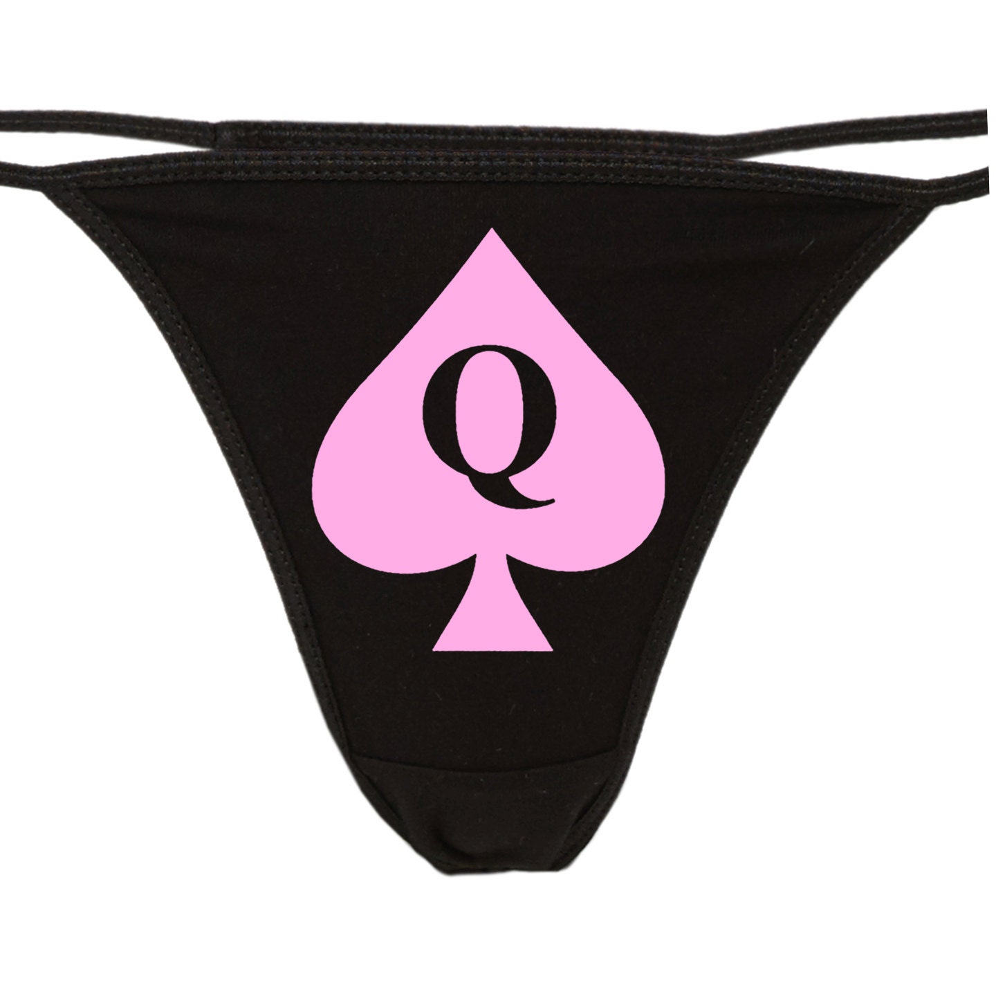 QUEEN of SPADES Logo on Black Thong BBC Lovers Owned Slave