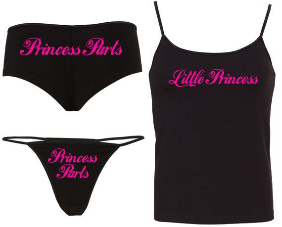 DADDY'S LITTLE PRINCESS Parts Camisole Set bdsm ddlg cglg baby girl 15 colors matching boy short thong panties boyshort bachelorette party