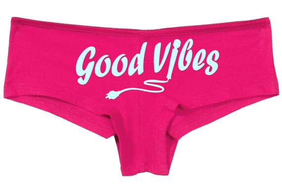 Fun Flirty GOOD VIBES magic wand vibrator PINK boyshort panties self love masturbate orgasm feel great sexy the panty game bachelorette