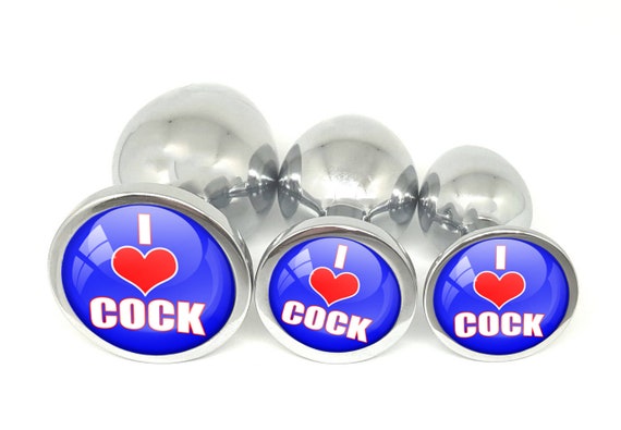 I LOVE COCK Anal Plug - Butt Plug 3 sizes heart BDSM Vixen Sissy Cuckold Daddys Girl ddlg cglg Hotwife Hot Wife Shared Collared Owned Whore