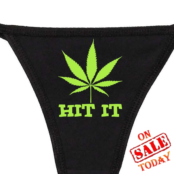 HIT IT Marijuana leaf pot 420 dope boy short panty THONG Bella brand new panties 6 color choices for thong 12 for logo sexy funny underwear