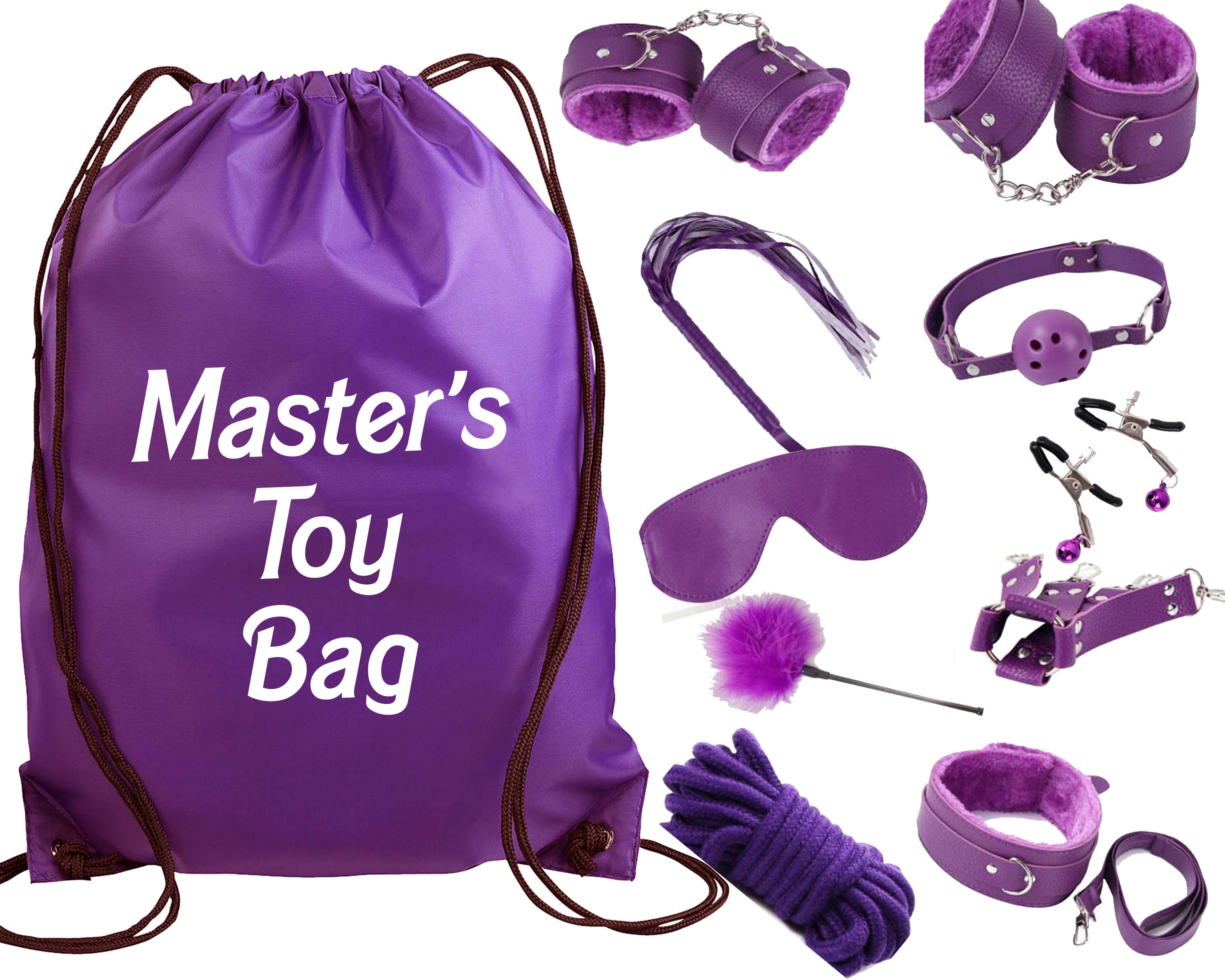 7 Pieces Bondage Kit Beginners BDSM Set Includes Handcuffs, Gag, Choker,  Mask, Rope, Leash, Whip, Master Submissive Daddy 