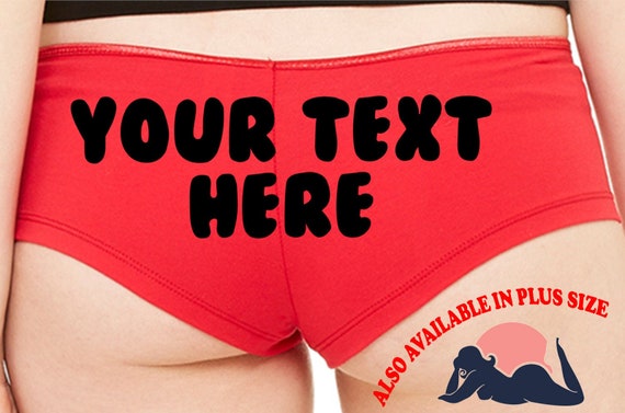 PERSONALIZED underwear YOUR custom MESSAGE colors logo boy short Red Panties boyshort sexy funny rude slutty slut bachelorette party gift