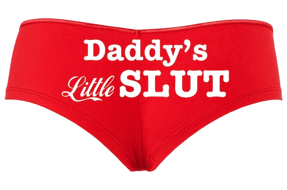 DADDY'S LITTLE SLUT owned slave boy short Red Panties boyshort color choices sexy funny rude collar collared pet play Kitten cgl ddlg