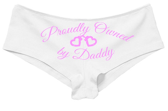 PROUDLY OWNED By DADDY little slave white boy short panties boyshort color sexy funny rude collar collared neko pet play Kitten cgl ddlg