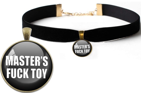 Masters FUCK TOY owned by Daddy choker necklace little princess baby girl slut collar ddlg bdsm hotwife vixen bold on Black