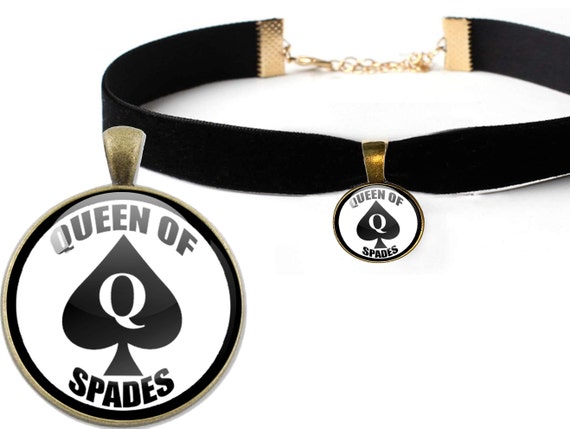 QUEEN OF SPADES 3 sexy choker necklace slut collar necklace bbc lover only big black cock ddlg cglg bdsm hotwife shared vixen hot wife owned