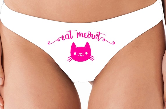 EAT MEOWT me out flirty thong panty underwear game kitten cat neko kawaii honeymoon bridal bachelorette hen party sexy oral sex cute kitty