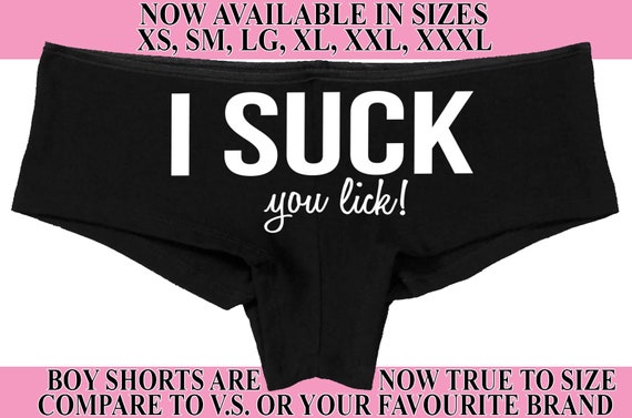 I SUCK YOU LICK Hen Party Bachelorette Boy Short Panty Panties Boyshort  Color Choices Sexy Funny Party Sexy Rude Oral Flirty Slutty Bridal -   Australia