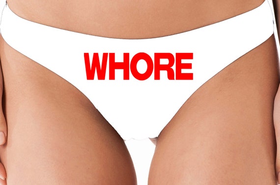 DADDY'S LITTLE WHORE flirty ddlg cgl white cotton thong panties underwear kitten slutty side hotwife bdsm choice of colors shared slut