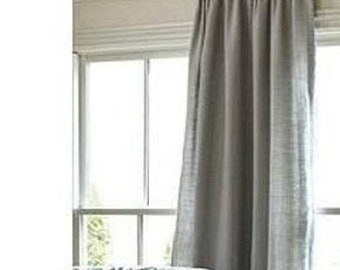 Gray burlap curtains -one panel included