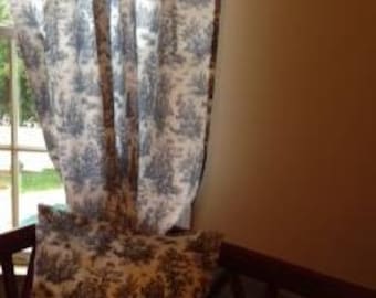 blue toile curtains, Babys room