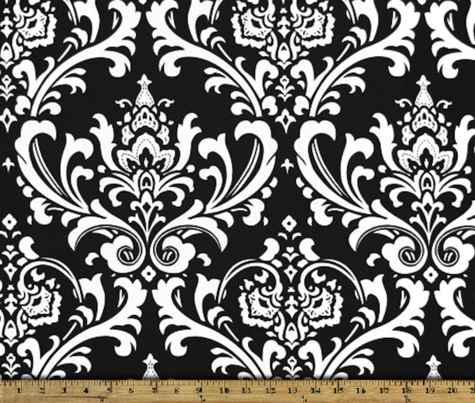 Black and White Damask Curtains. Etsy