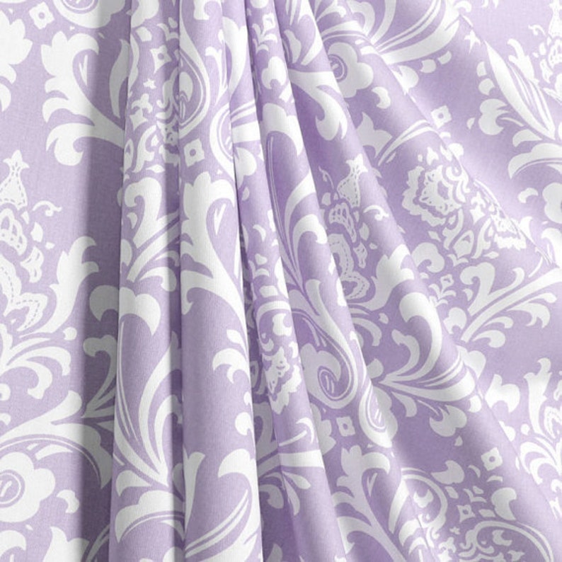Lavender and White Damask Curtains Etsy