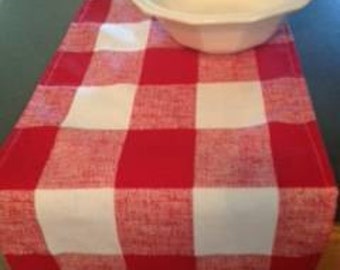 Christmas Buffalo red check table runner. Christmas table ,Decorations