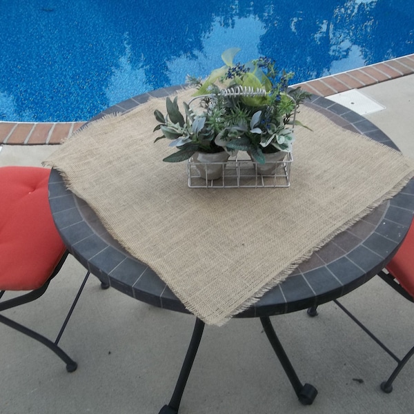 Wedding burlap table square