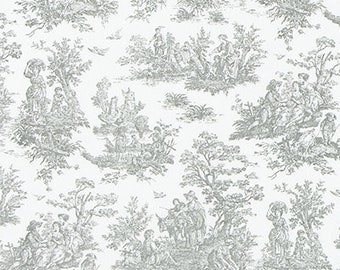 Gray toile curtains. Upscale cotton fabric.