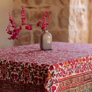 Tablecloth, cotton tablecloth, floral tablecloth, rustic tablecloth, country kitchen, boho decor, kitchen decor