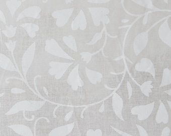Floral curtain, curtain drapes, bedroom curtain, white cotton curtain, window curtain, decor curtain, boho, Indian curtain