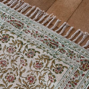 Floral Rug, Cotton Rug, Area Rugs, Bohemian Rug, Carpet, Small Rug, Indian Rug, Woven Rug, Modern Rug, Rustic Rug, Bath Mat, Printed Rug