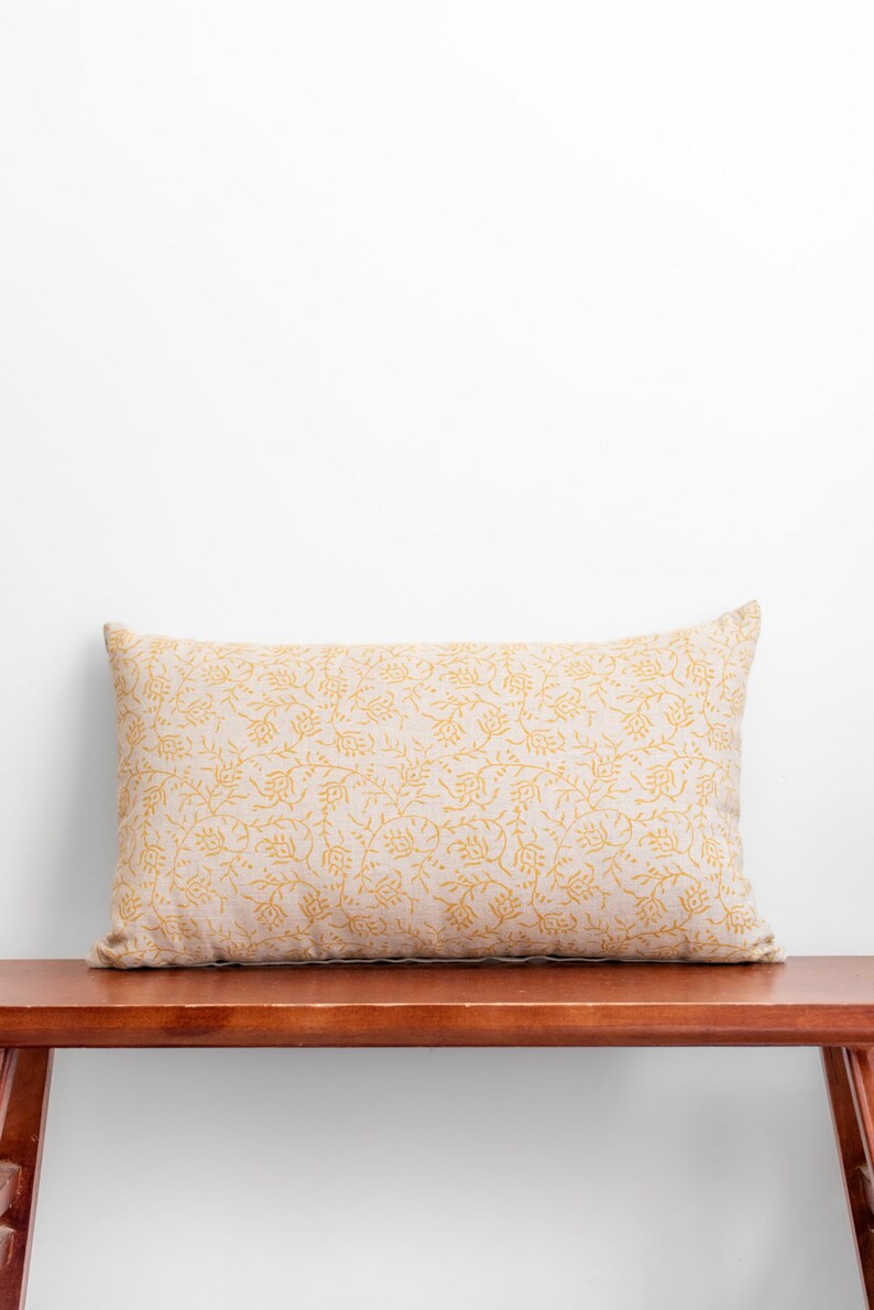 Mustard Ivy rectangle pillow image 2