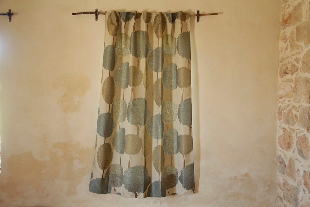 Curtain Curtains Home Drapes Rustic Bedroom Decor Green Etsy