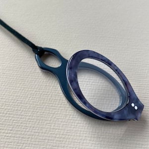 Grey with Gold speckles Readers Magnifying Glass on Necklace Slimline Stylish Sleek Optical Quality Materials