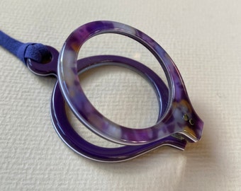 Collier violet avec liseuses et loupe pliable, design de poche mince de qualité