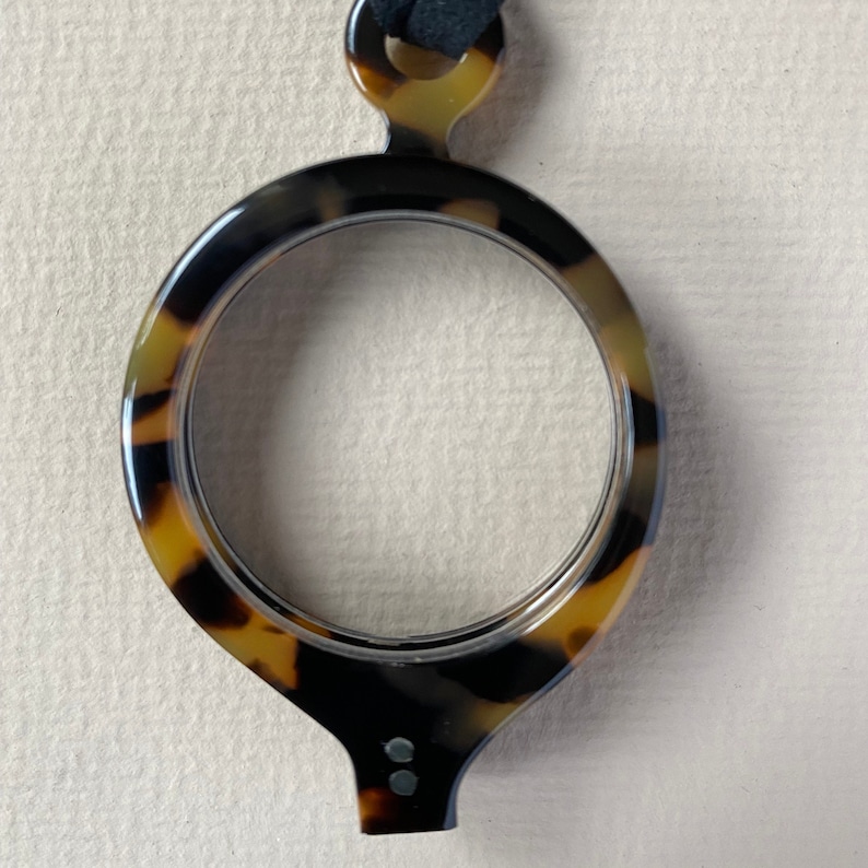 Tortoiseshell Magnifying Glass Necklace Magnifier Necklace Etsy
