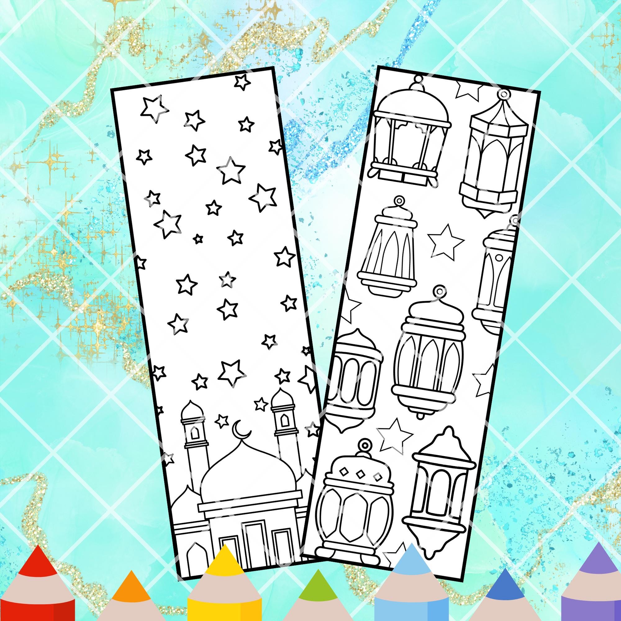 Ramadan Kareem Coloring Bookmarks – Printable Islamic Bookmarks for ...