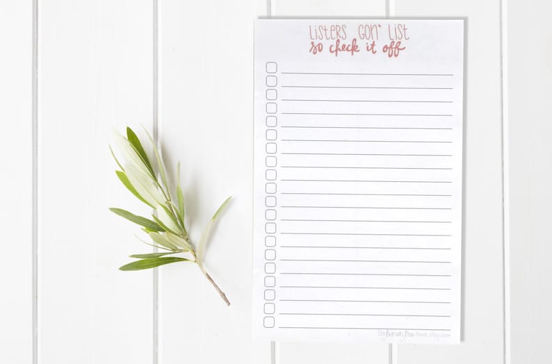 Listers Gonna List Funny Notepad Hand Lettered Notepad Custom Notepad To Do List Checklist Stationery Teacher Gift