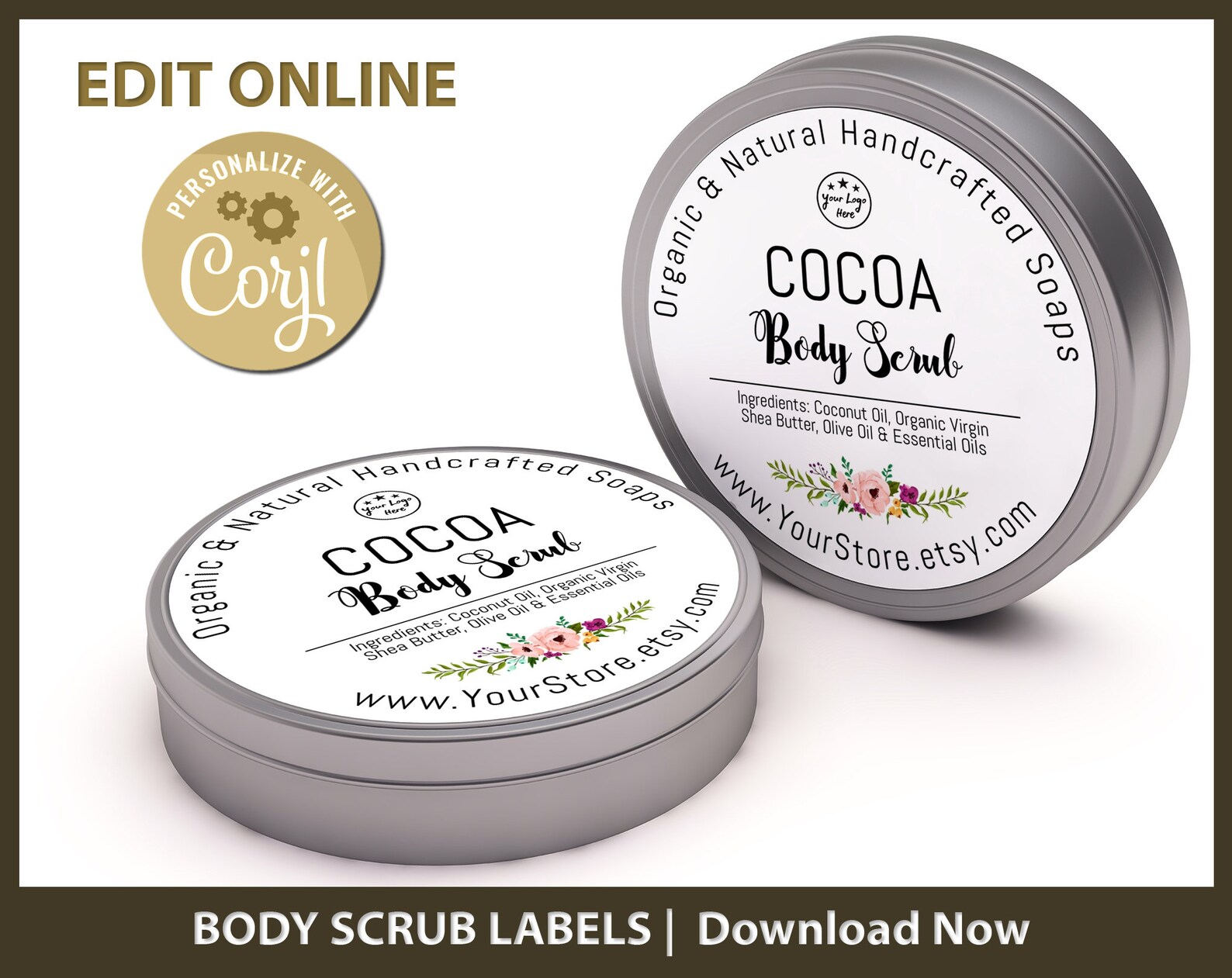 Round Label Template Body Scrub Label Scrub Label Cocoa Etsy