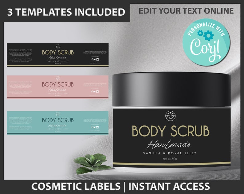 Body Butter Label Product Customizable label Printable Etsy