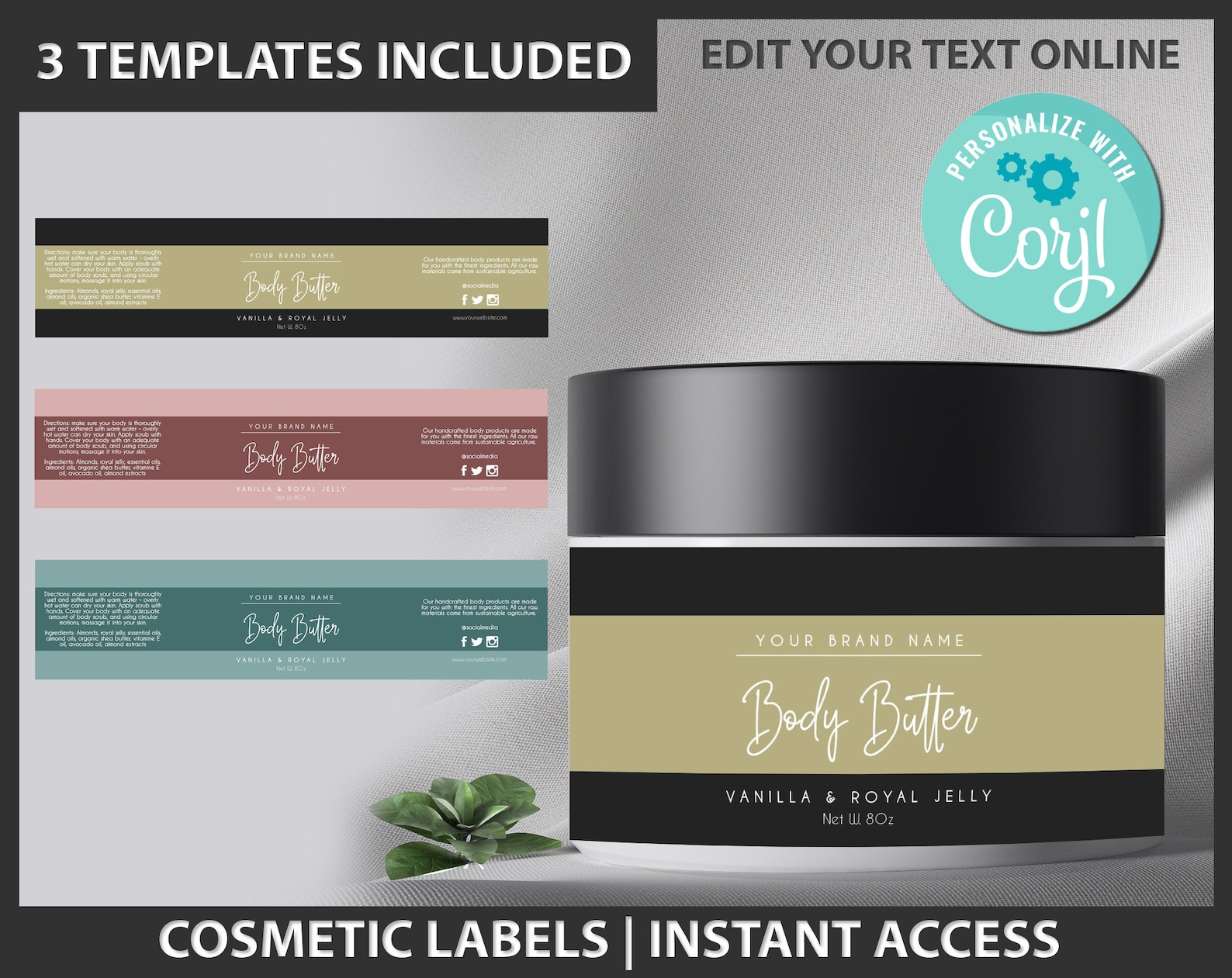 Body Scrub Printable Label Cosmetic label Printable Scrub Etsy