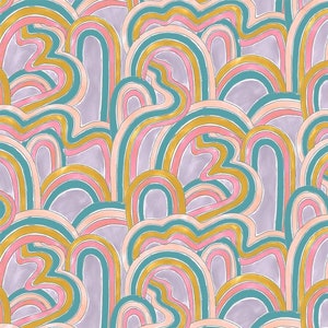 Dreamscape 90566-80 Abstract Rainbows dreamy rainbows fabric pastel fabric retro fabric retro rainbows