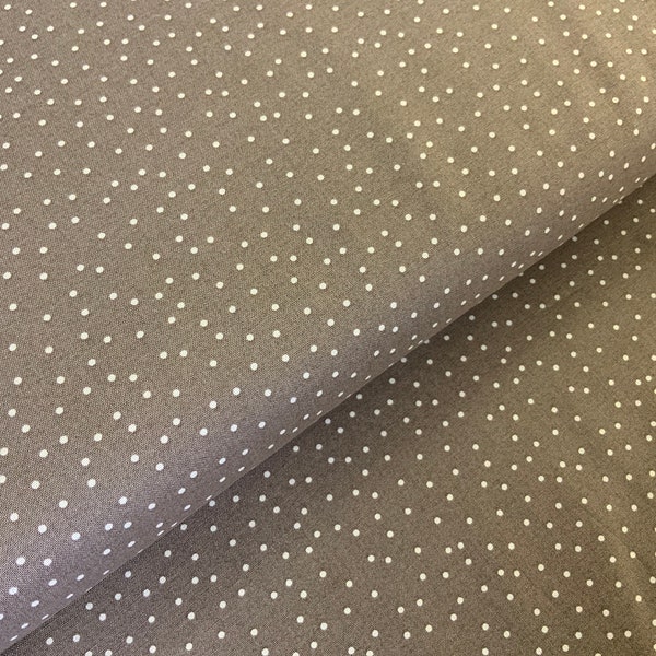 Dots in tan, fabric by the yard, fat quarter, 1/2 yard FIGO Fabrics cotton fabric Serenity basics 92013-31 tan, chocolate poc a dot