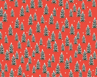Holiday Fir trees on red