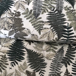 Dot’s Green Thumb HEH-42790 Her & History cotton fabric leaves fabric ferns boho fabric forest greens Her and History Bonnie Christine AGF